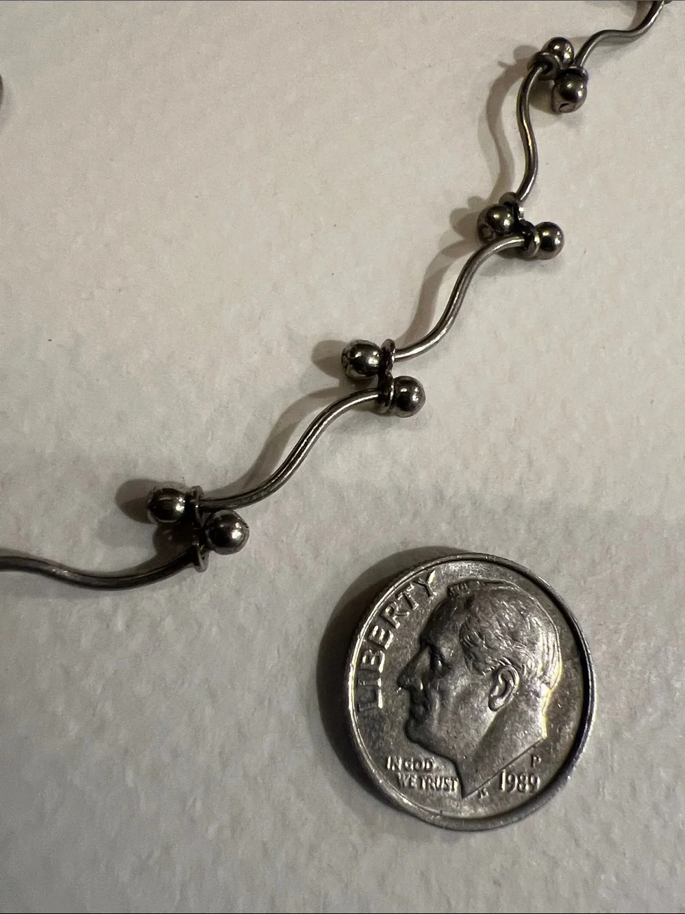 Silver-tone Beaded Wave Necklace - Women's Jewelry